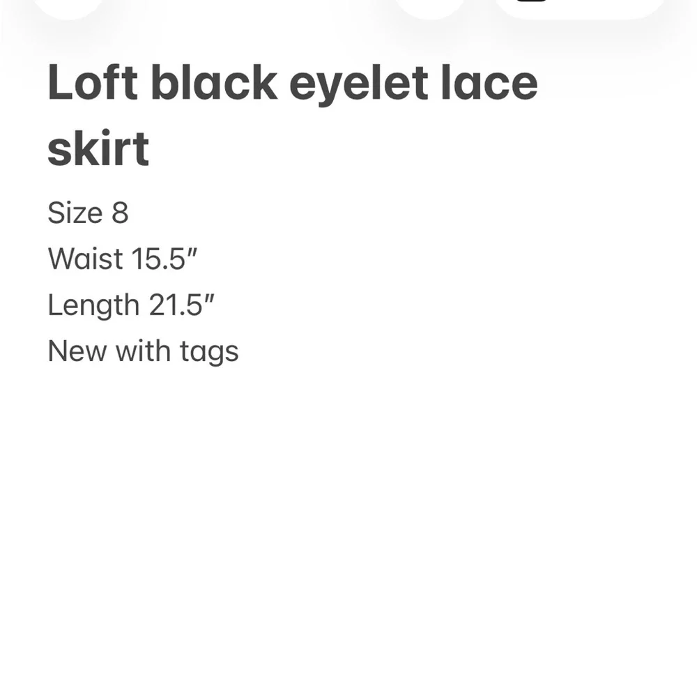 LOFT Black Eyelet Lace Pencil Skirt with Tan Lining, 2 pocket Size 8 New